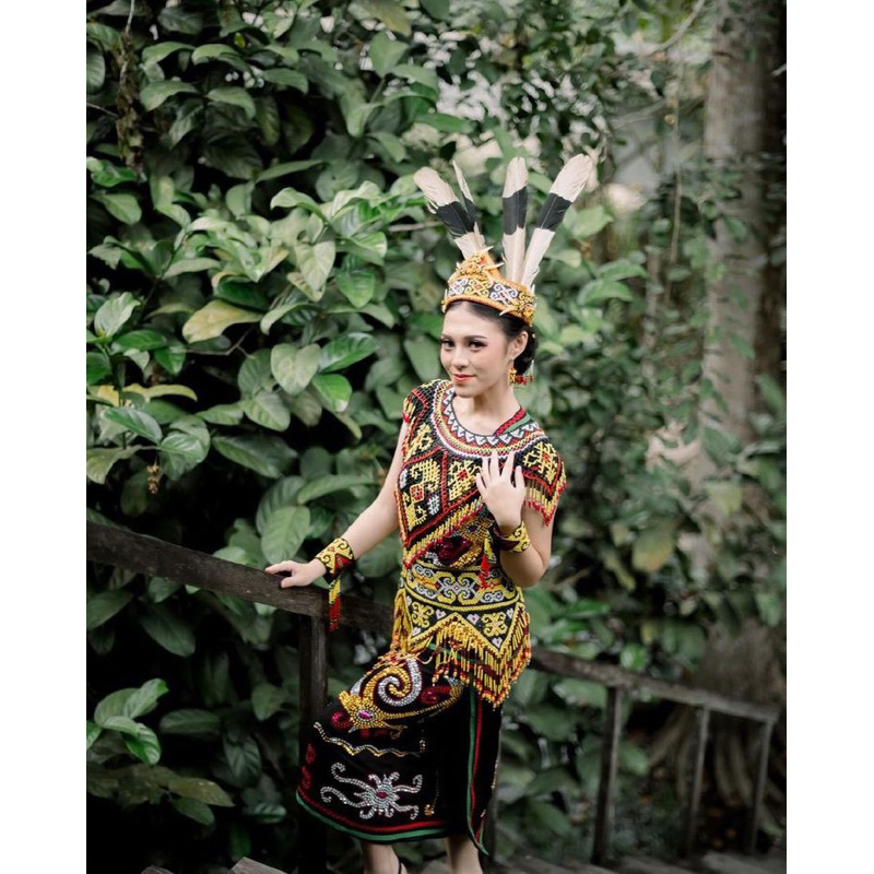 AKSESORIES BAJU ADAT - VARIAN AKSESORIS MANIK ASLI DAYAK KENYAH - AKSESORIS BAJU ADAT DAYAK PREMIUM