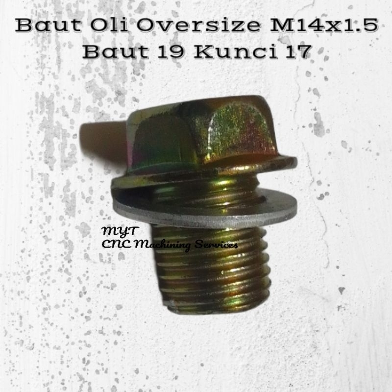 Baut Tutup Lubang Oli Oversize Drat Baut 19 Kunci 17 Set Ring Baru