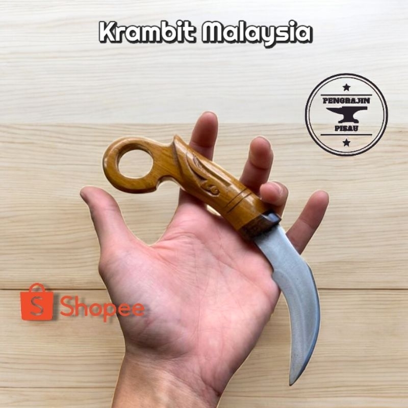 Karambit Silat Malaysia Kayu Jati Ukiran