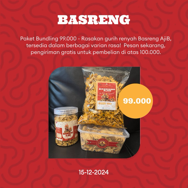 

Basreng ajib Bundling varian Chilioil 1 kg 99.999| Gurih | Renyah | Pedas