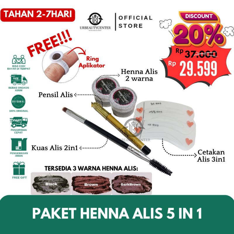 PAKET HENNA ALIS PREMIUM TAHAN 2-7HARI/SULAM HENNA ALIS HALAL/HENNA ALIS ORGANIK/HENNA ALIS ARAB/TAT