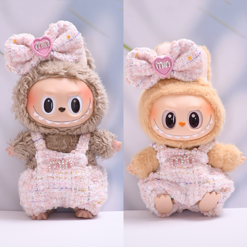 HANYA BAJU (READY) Labubu Pink Miu Classic Dress Aksesoris Baju Dress Headpiece Topi Kacamata Sepatu