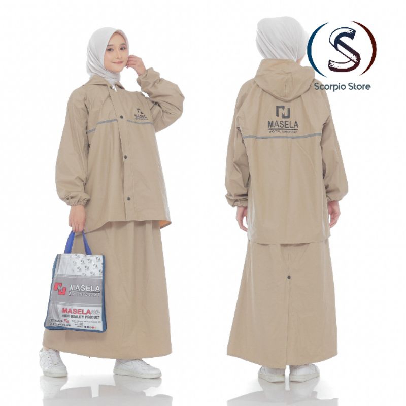 Jas Hujan Masela , Raincoat Premium Setelan Baju Rok Wanita