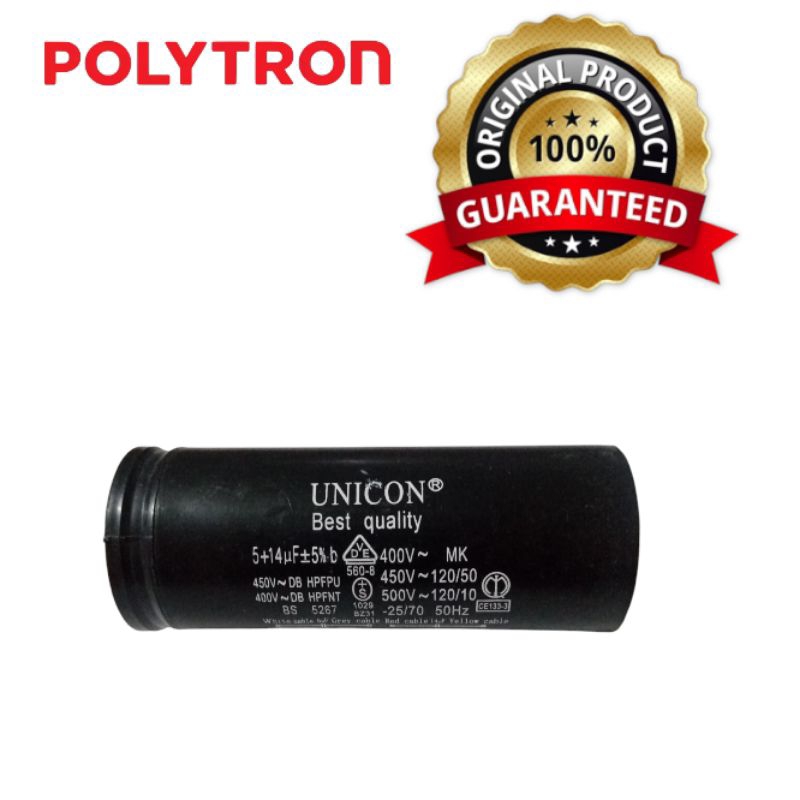 CAPASITOR KAPASITOR MESIN CUCI POLYTRON 2 TABUNG 14 KG