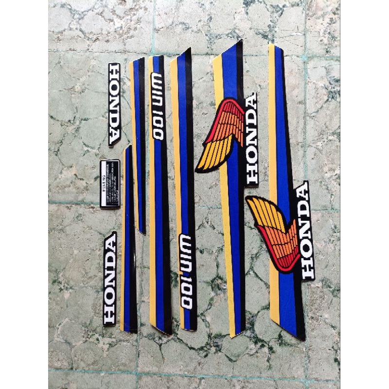 setiker fullset Honda win new 100cc warna biru tua