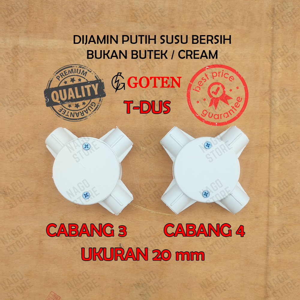 T DUS T DOS CABANG 3 KRESS DUS CABANG 4 20MM TDUS TDOS TEDUS TEDOS TEEDUS TEE DUS CONDUIT LISTRIK PU