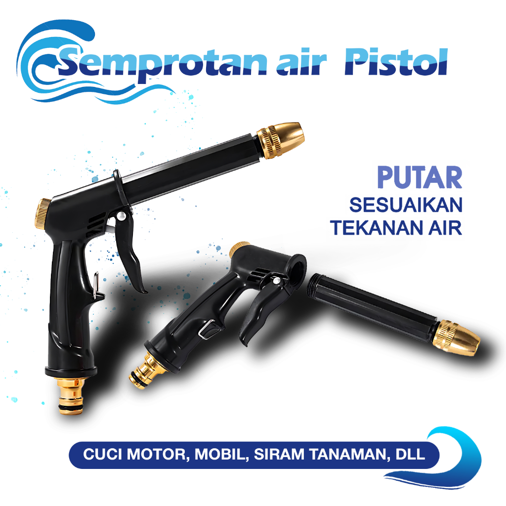 Semprotan Bengkok Spray gun Water / Jet Spray Kuningan Nozzle Hose Steam A Serbaguna / Semprotan Air