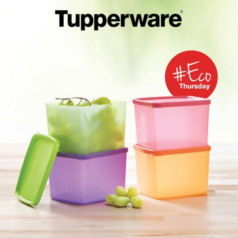 Tupperware Medium Summer Fresh Round 1 Liter (4 Pcs) / Square Keeper Box Bowl Wadah Tempat Saji Maka