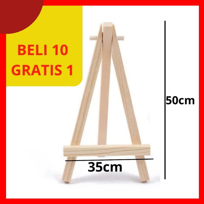 

Stand Poto Kayu Tinggi 50cm Standing Tripod Wooden Easel Mini Frame Lukis Foto