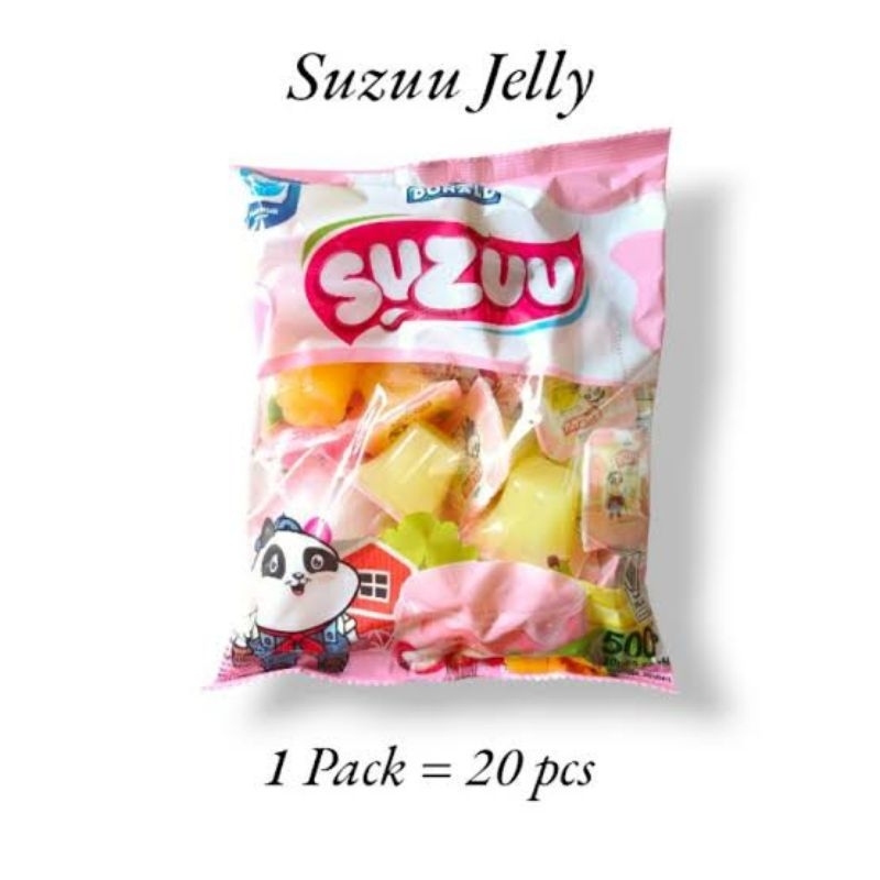 

donald jelly suzuu rasa buah yg segar dan susu 1 pack isi 20 cup @25g