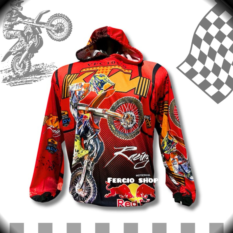 baju kupluk dewasa motor cross/ atasan dewasa topi racing/ kaos pria olahraga balap motor