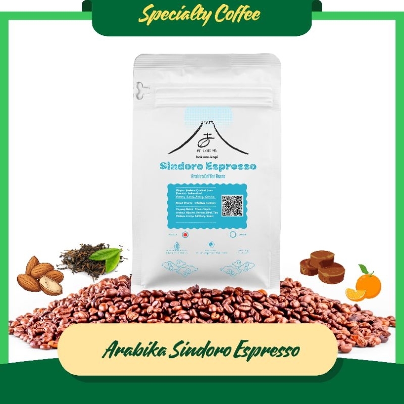 

Biji Kopi Roasted Beans Arabika Sindoro Espresso-135g