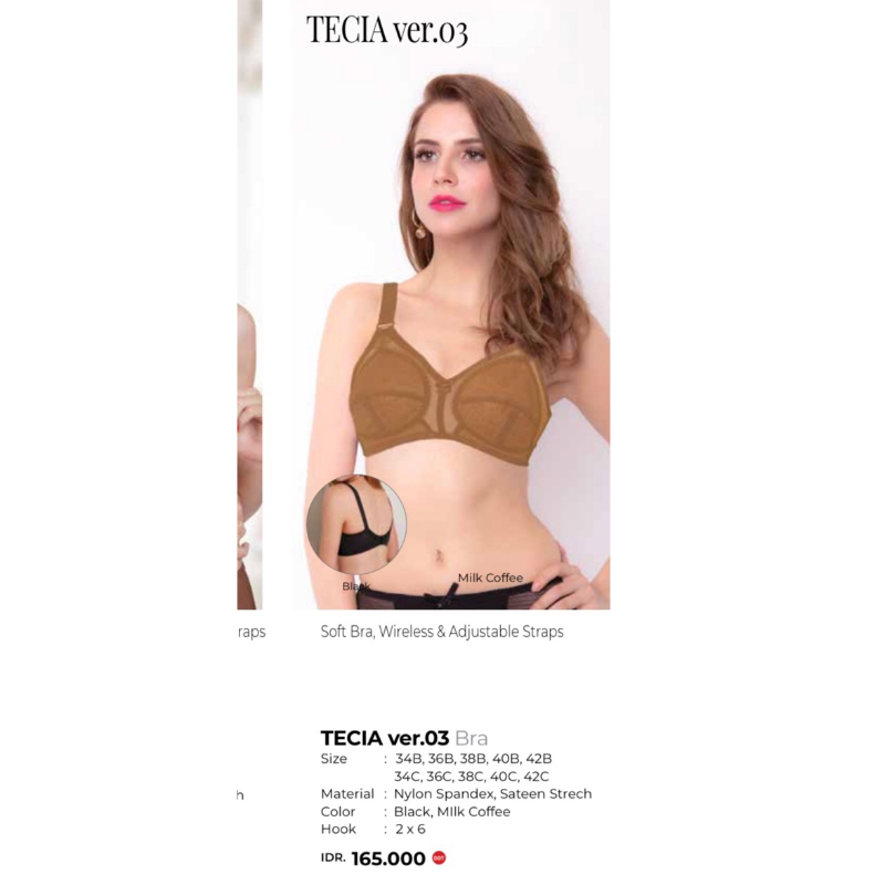 Tecia bra tanpa kawat tanpa busa dari fiori design