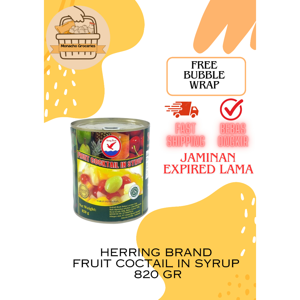 

Herring brand fruit coctail in syrup 820 gr