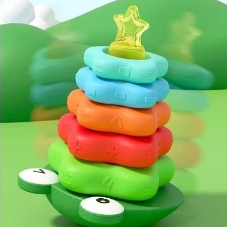 Kaison Kingdom - Montessori Kids Toodler Jenga Frog Stacking Games for Kids - Mainan Edukasi Anak To