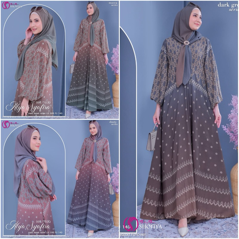 GAMIS DRESS SET ALYA SYAFIRA ORIGINAL BY SHOFIYA