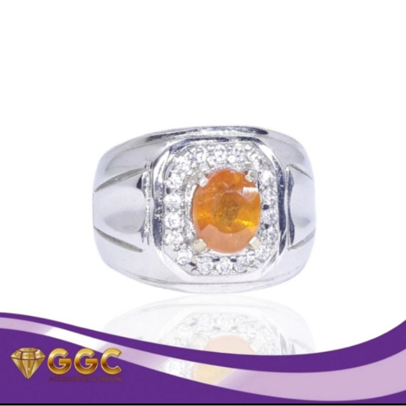 Cincin Batu Natural Yellow Sapphire Tanzania Size Kantoran