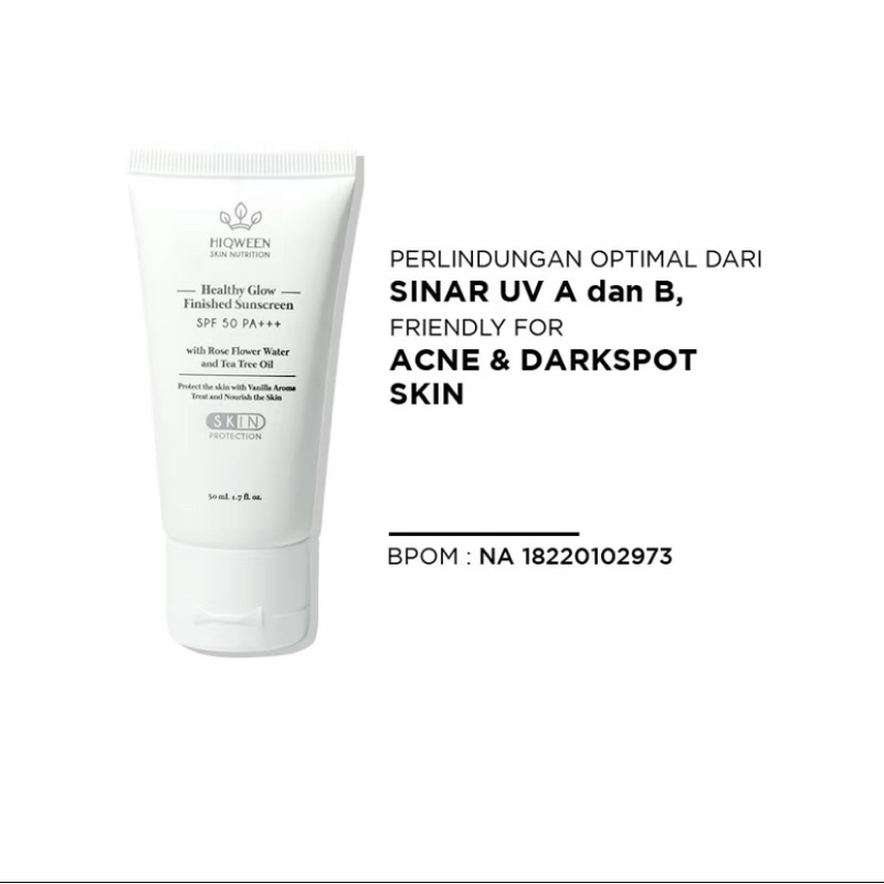 Hiqween Skin Nutrition Healthy Glow Finished Sunscreen SPF 50 PA+++ | Tone Up Sunscreen