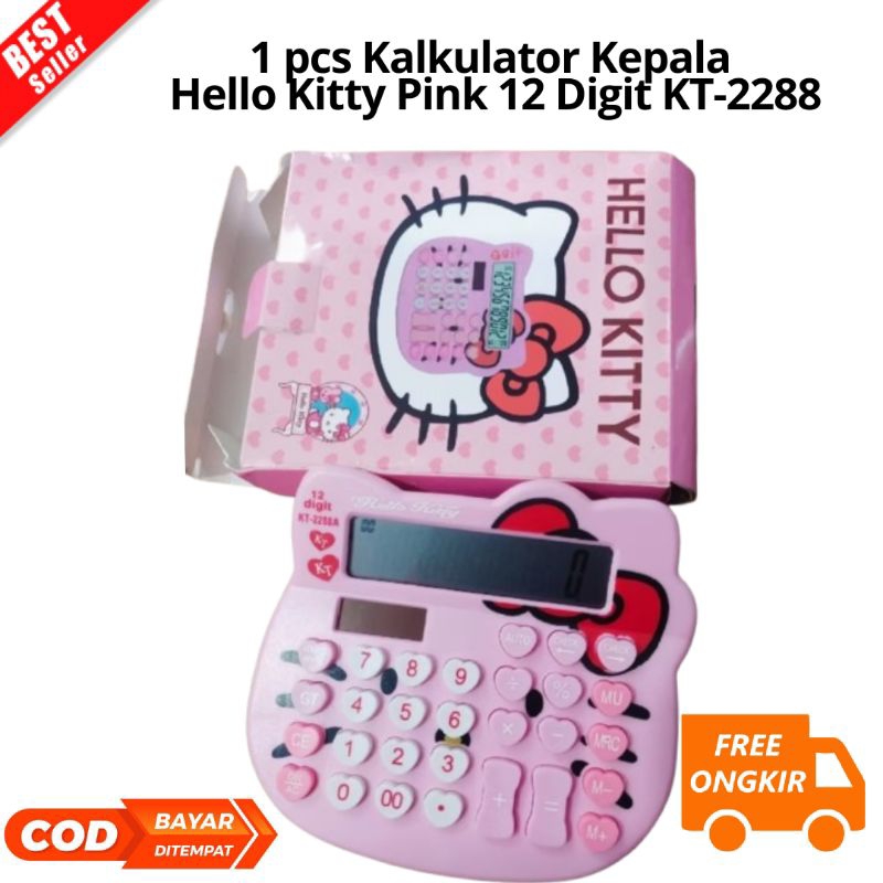 

[JIB] BAYAR DI TEMPAT Kalkulator Kepala Hello Kitty Pink 12 Digit KT-2288 calculator lucu karakter hello kitty