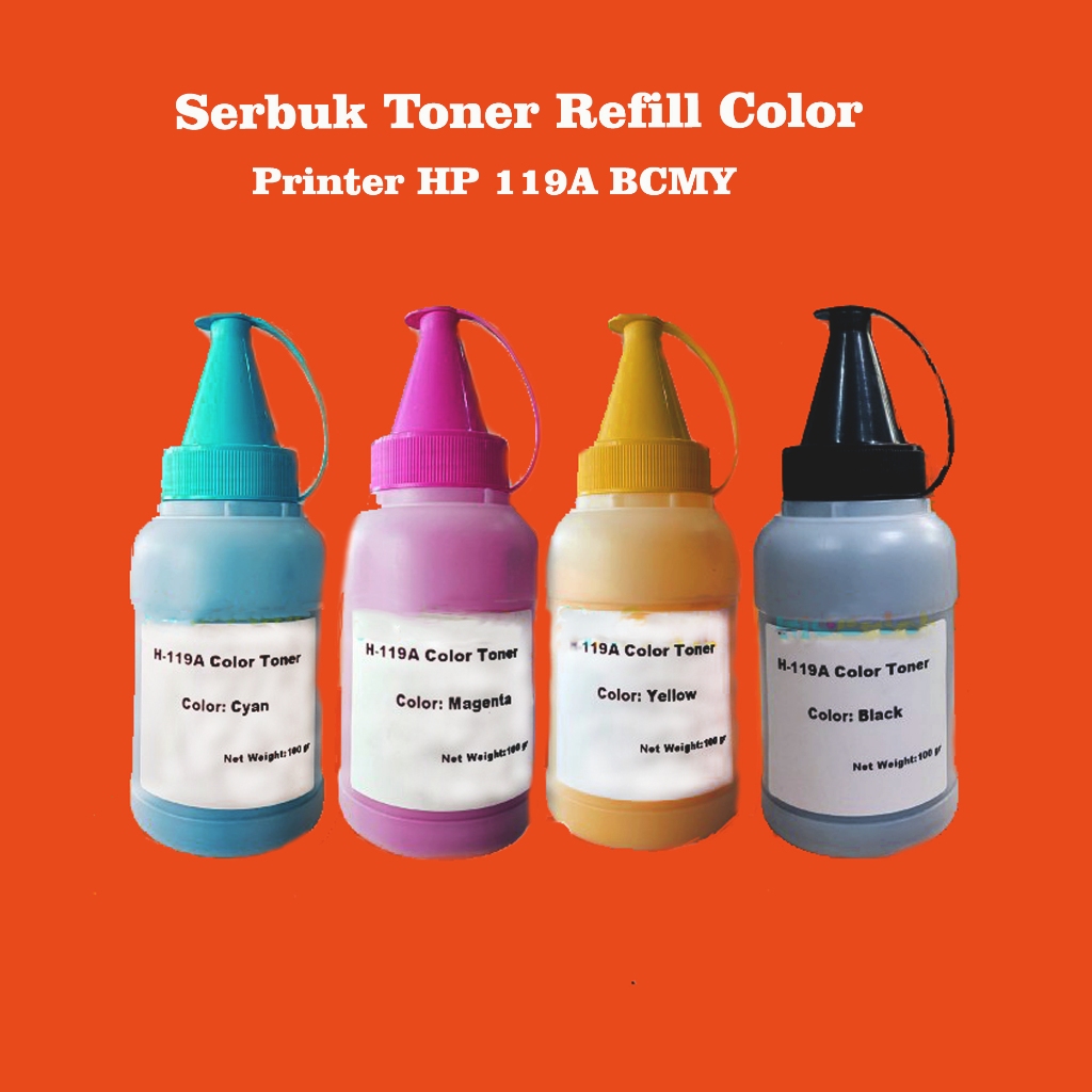 Jual Serbuk Toner Refill Color Laser Printer HP 119A BCMY - 100gram
