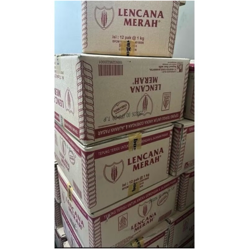 

Tepung Terigu Cap Lencana Merah 1 dus / 1 Karton Dos 12 kg isi 12 pcs 1 kg