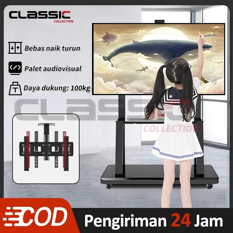 Bracket Tv Standing Untuk Tv 32"-85inch /Bracket Standing Roda Led Tv/Bracket Tv Standing 32-85 Inch