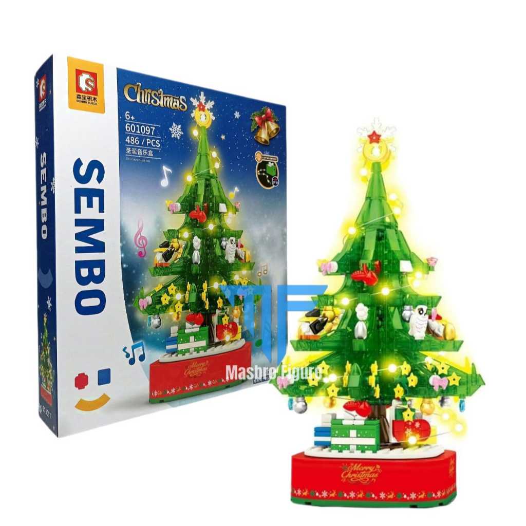Sembo Blocks / brick 601097 Christmas Tree Music Box with Lights