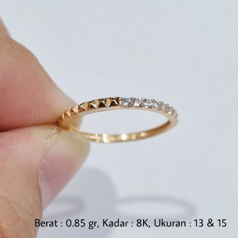Cincin Emas 8K Ukuran Ring Size 13 & 15 - MA7 / 0.85 gr