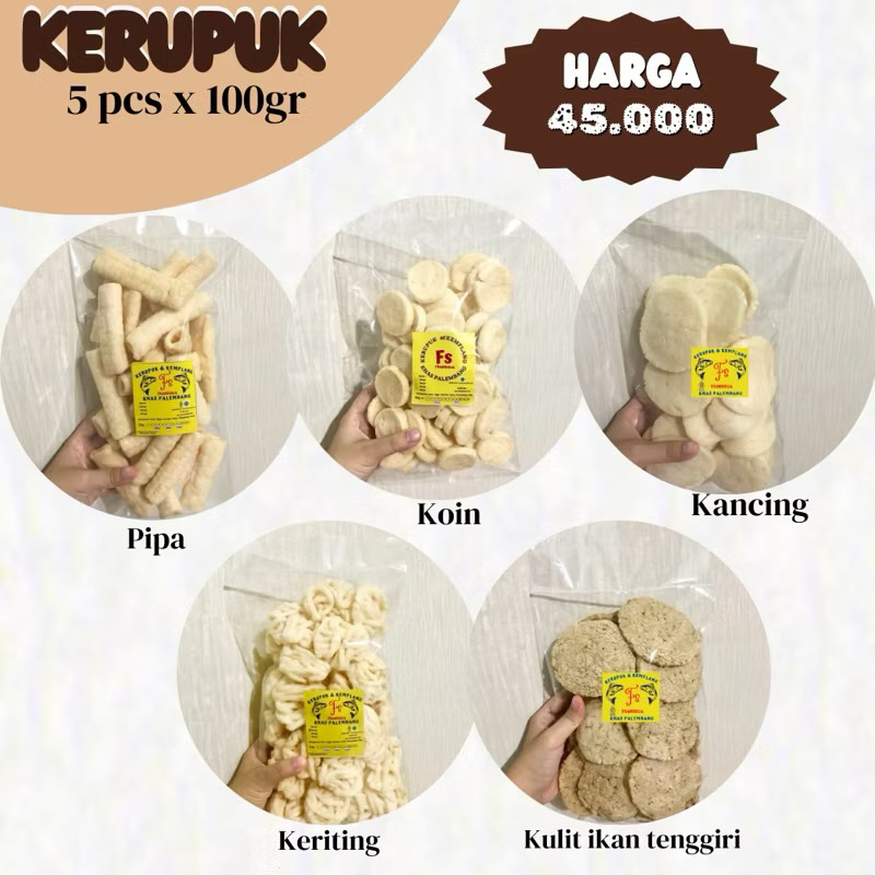 

PAKET CICIP 5pcs KERUPUK KEMPLANG FRANSISCA