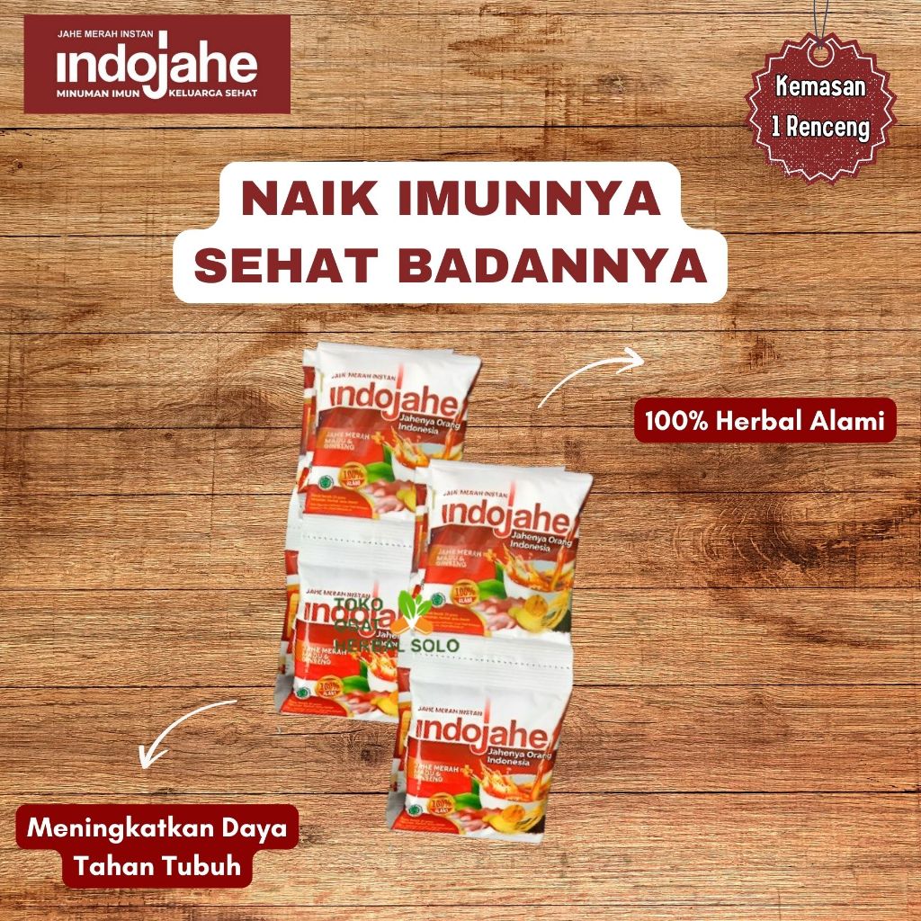 

INDOJAHE | Indojahe 1 Renceng Isi 10 | Minuman Tradisional | Minuman Herbal Naik Imunnya Sehat Badannya | BPOM Halal