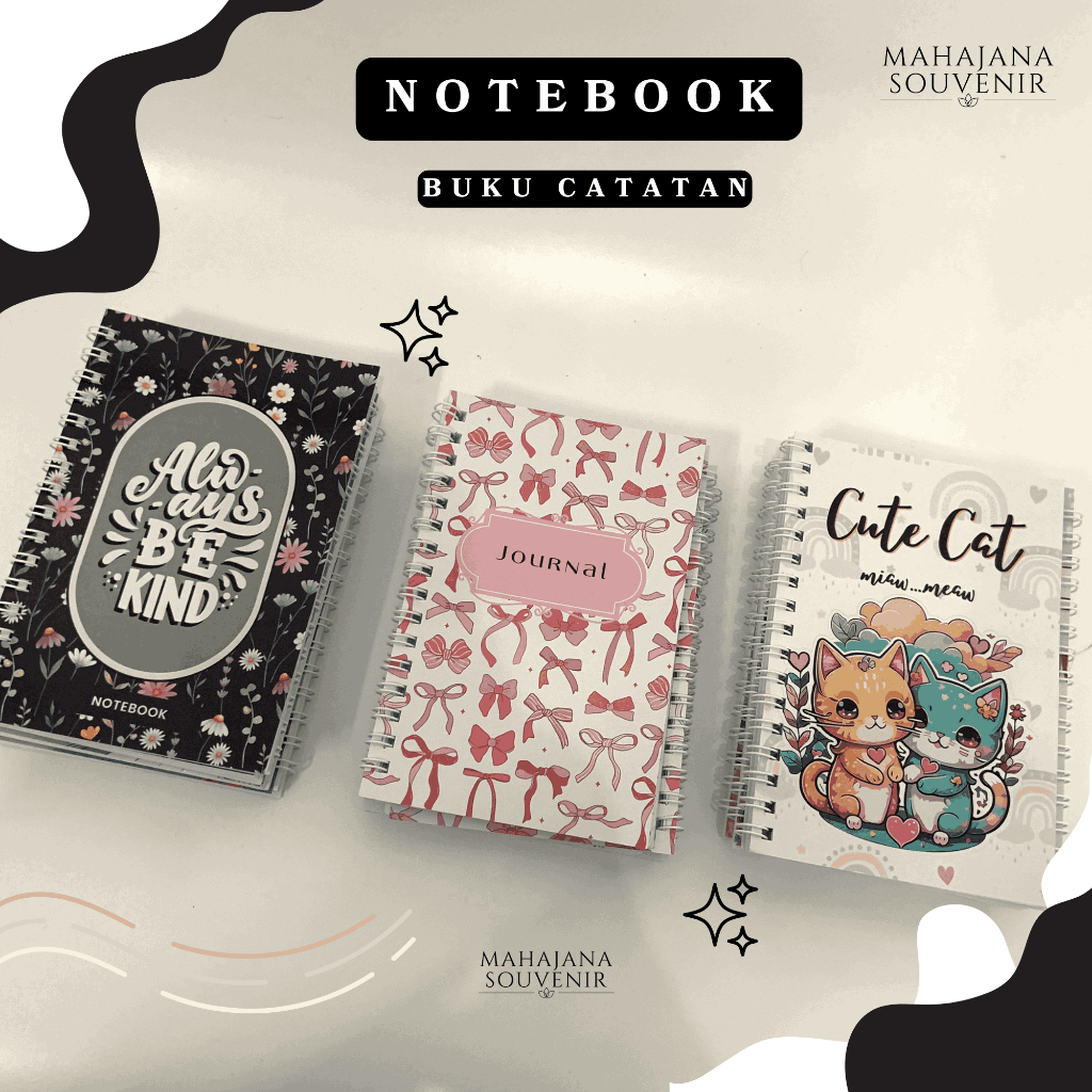 

Notebook Buku Catatan, Dairy, Potrait Bergaris A6, Story Book Kado Gift KarayaLiving