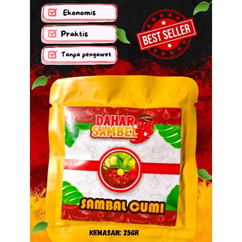 

sambal sachet/sambal cumi/sambal murah/sambal praktis/sambalkemasan 25gram/sambal enak/ sambal halal/ sambel cumi