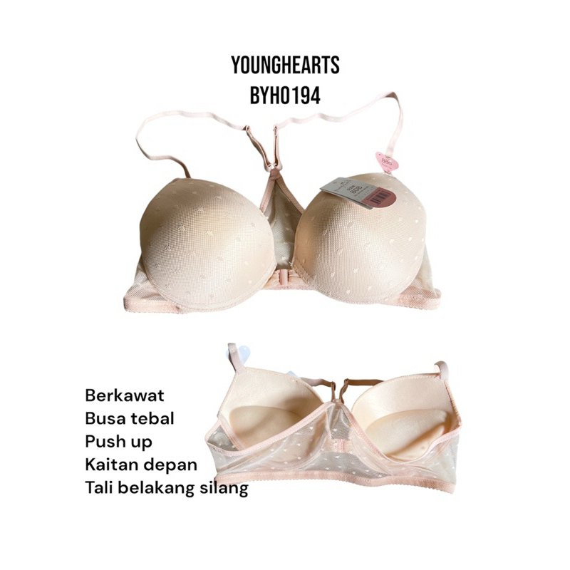 Bra young hearts byh0194 push up kaitan depan bra byh9983
