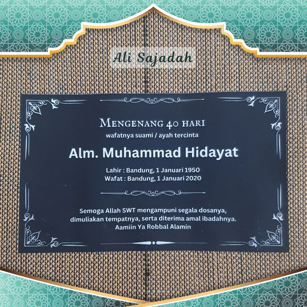 Sablon Sajadah Souvenir Tahlilan Naik Haji Tasyakuran Pernikahan