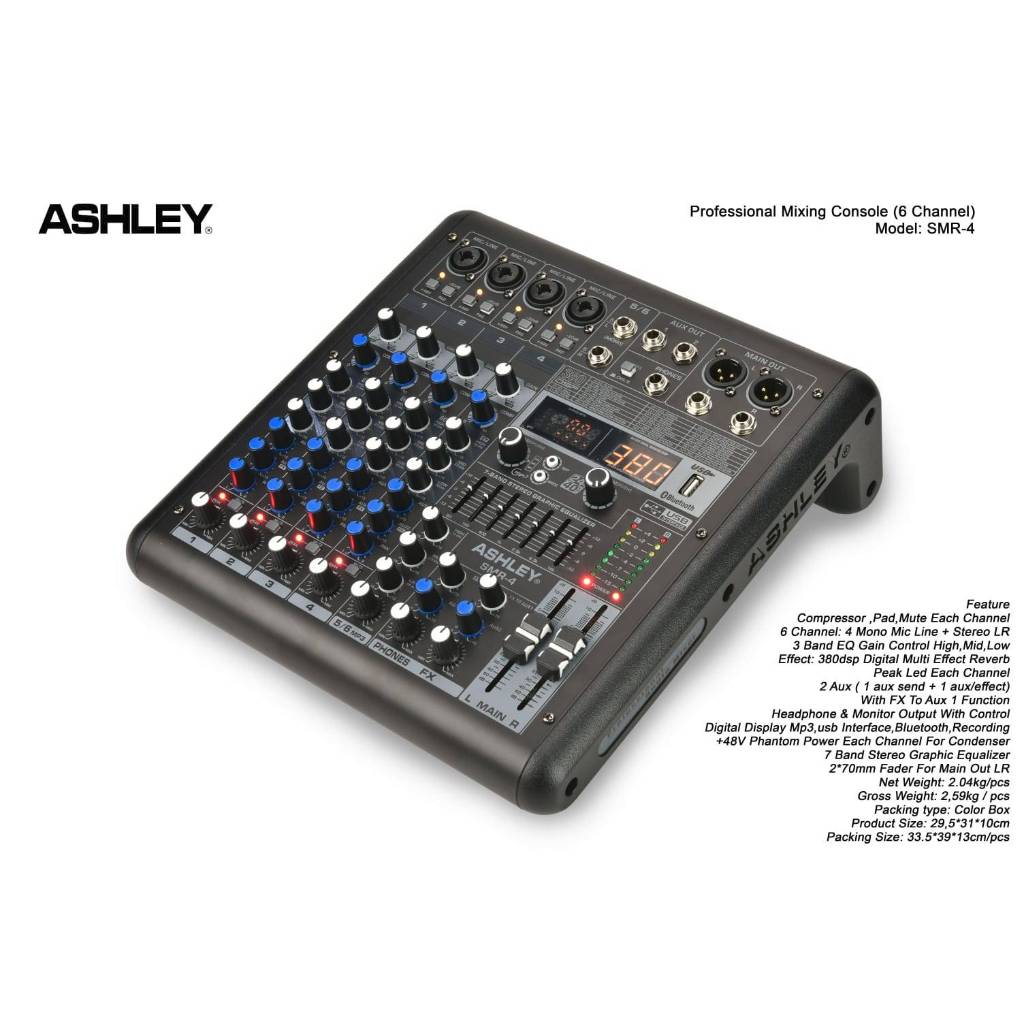 Mixer Ashley SMR 4 original ashley smr 4 channel SMR4