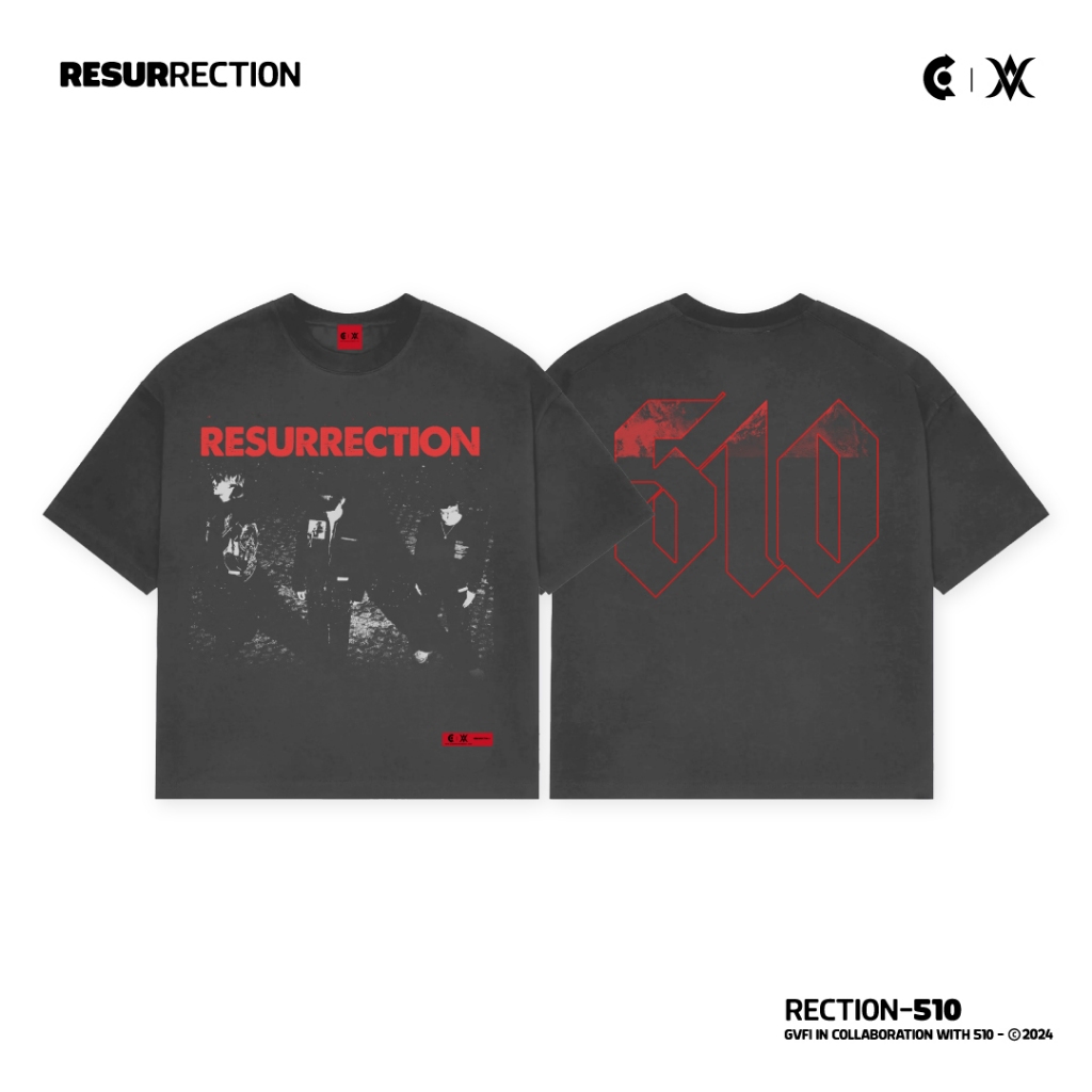 GVFI X 510 Rection-510 Oversized T-Shirt Dark Grey