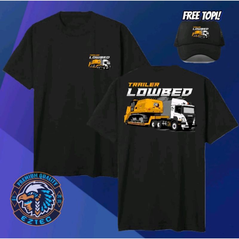 Kaos Trailer Lowbed Bonus Topi//Kaos Trailer