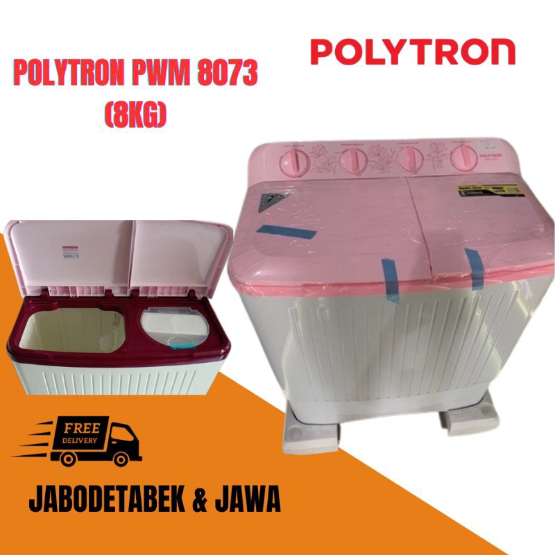 MESIN CUCI POLYTRON PWM 8073 8kg MESIN CUCI POLYTRON 2 TABUNG 8KG