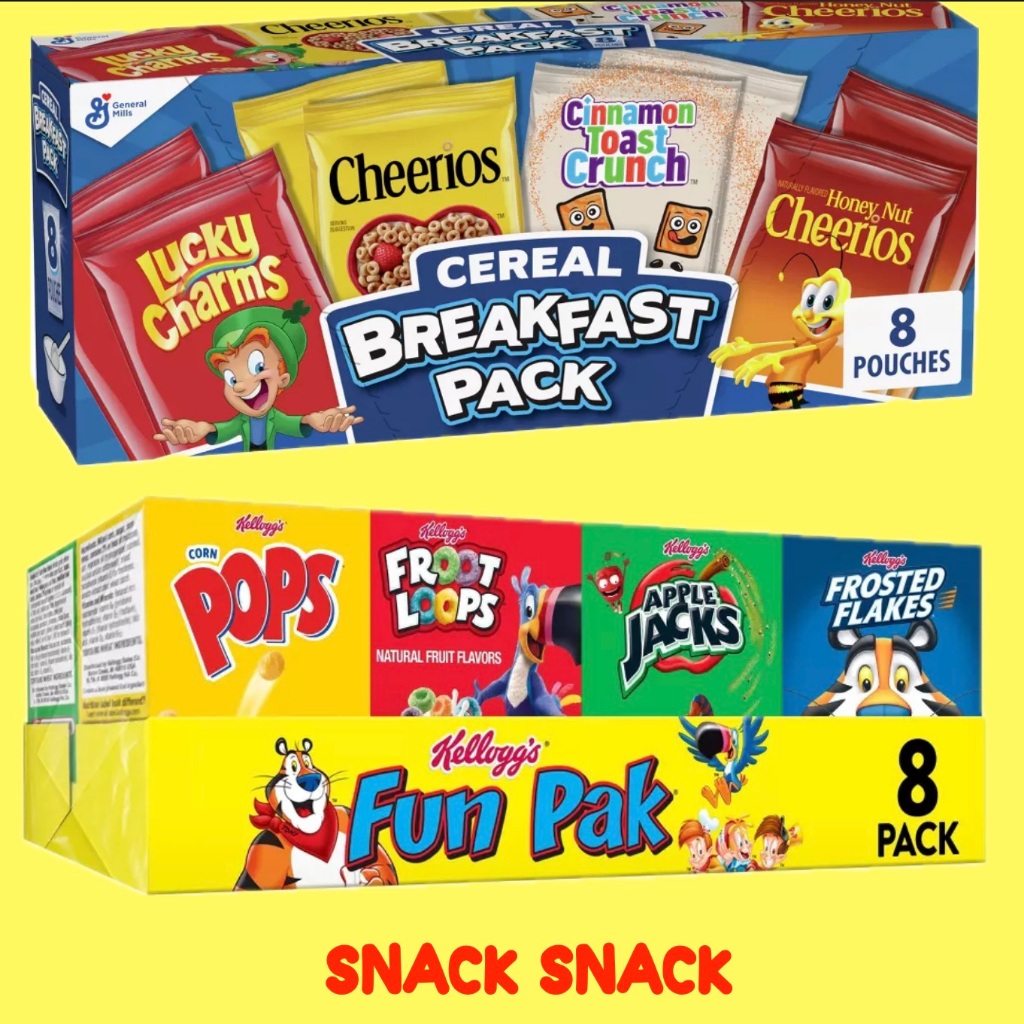 

[ORI 100% US] US Cereal Various Small Pack - Lucky Charms, Cinnamon Toast, Cheerios, Honey Nut Cheerios, Froot Loops, Apple Jacks, Corn Pops, Frosted Flakes, Cocoa Krispies