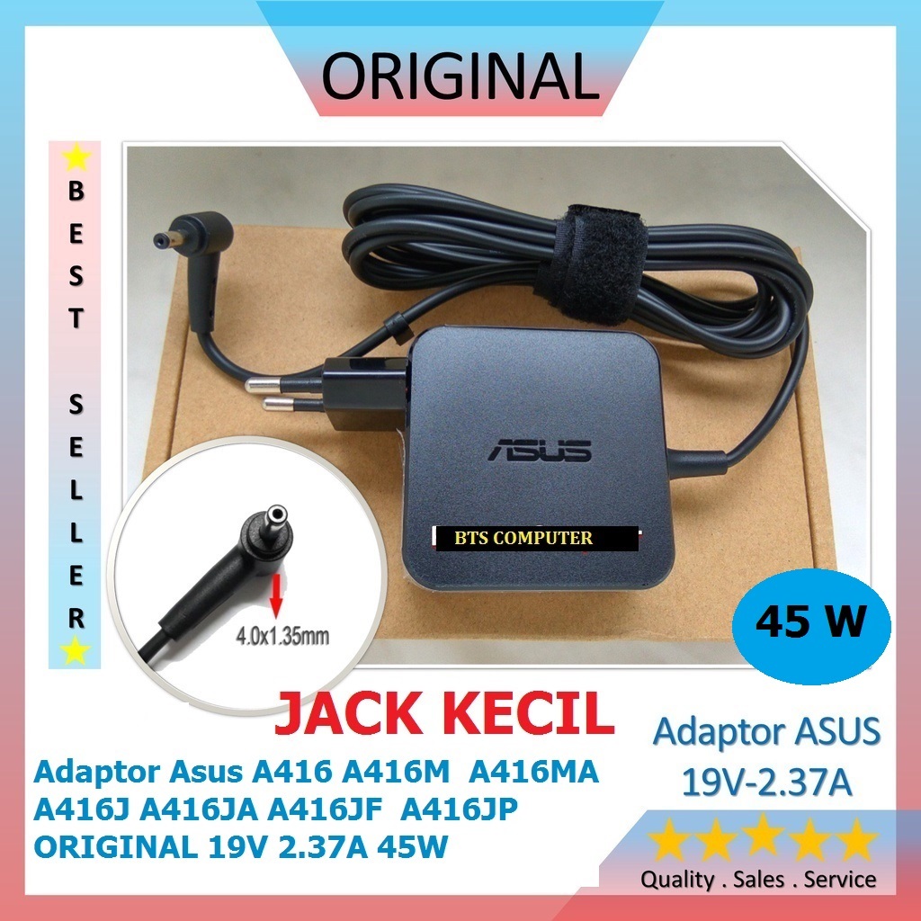 Adaptor Charger Asus 19V-2.37A DC 4.0x1.35MM Jack Kecil For ASUS X441B A416J M415DAO X409FA X409UA X