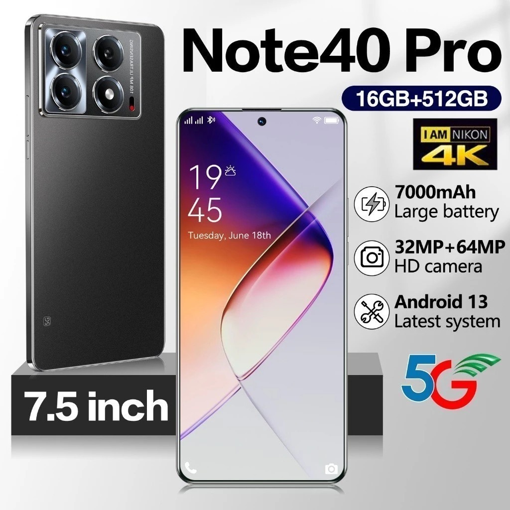 【Bisa COD】 100% Baru HP INFINIX NOTE 40 Pro 5G NFC Asli Android 13 5G HP Murah RAM 16GB +512GB ROM7.