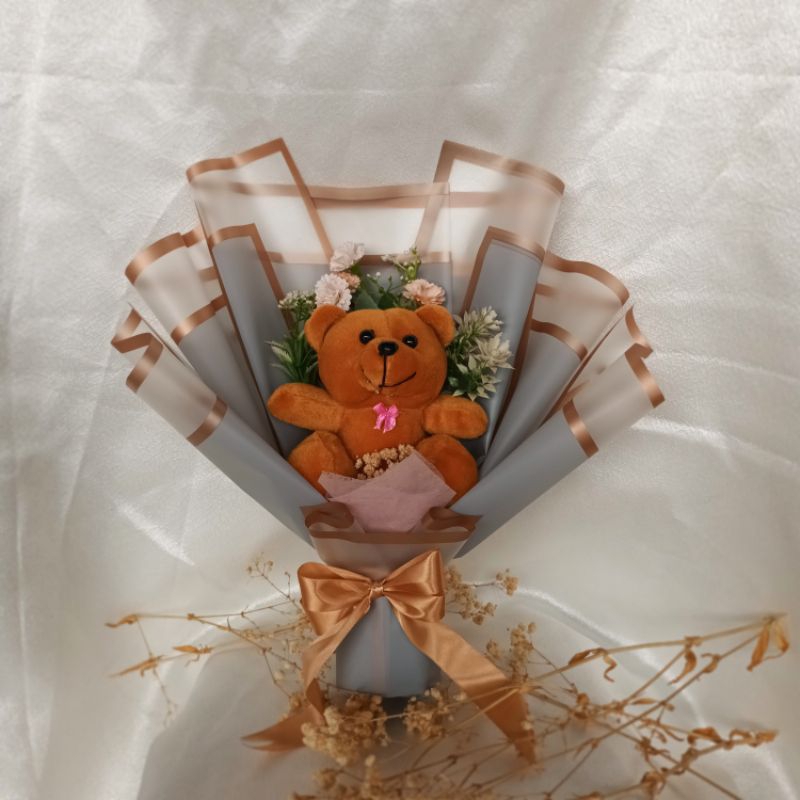 BUKET BONEKA / BUKET BONEKA WISUDA KECIL / BUKET BUNGA PALSU / BUKET BONEKA MURAH