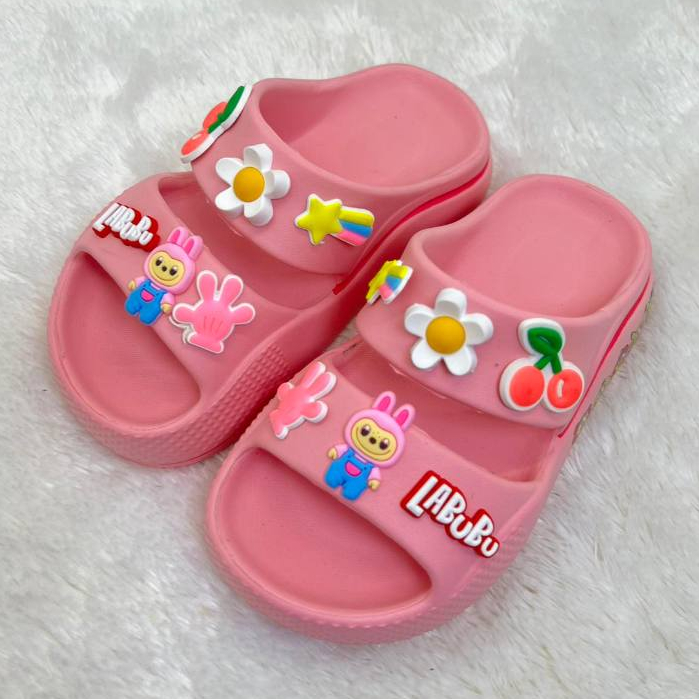 Inkayni 2111 Sandal Selop Anak Perempuan Labubu Sandal Selop Karet Sandal Slide Lentur Size 24-29