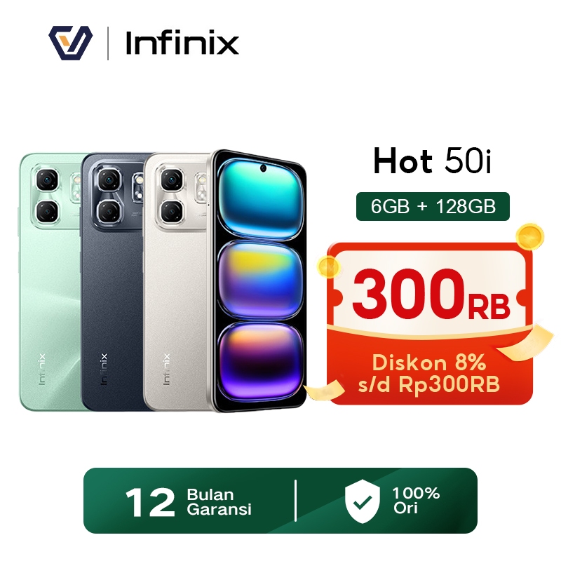 Official Infinix Hot 50i 6/128GB - Up to 12GB Extended RAM - Helio G81 - 6.7 inch 120Hz Punch Hole D