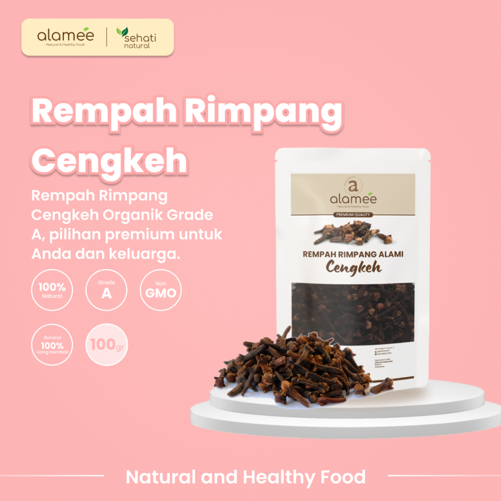 

ALAMEE Cengkeh Rempah Kering Organik Cloves Rimpang Organik Alami Bumbu Seasoning Masakan Masak 100g