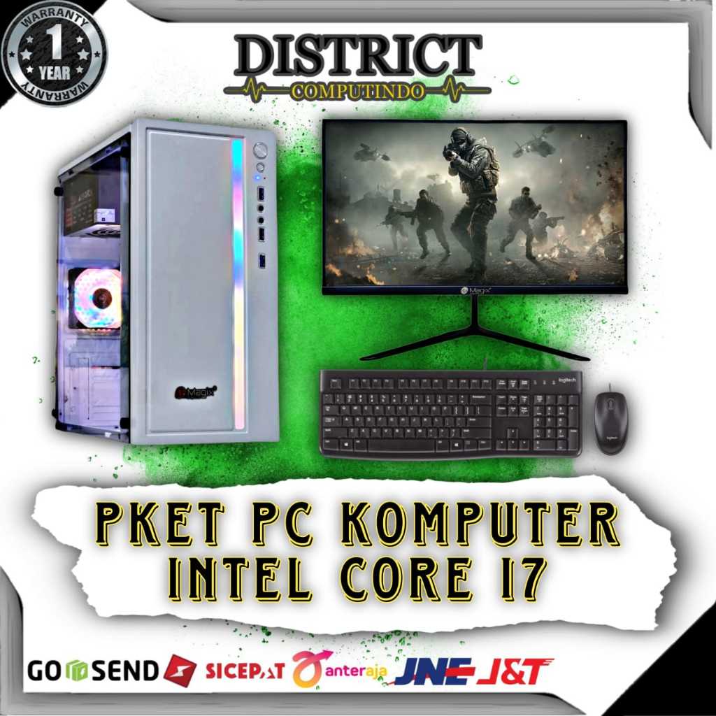 PAKET CPU PC KOMPUTER RAKITAN CORE I7 GEN 4 LED 22 INCH
