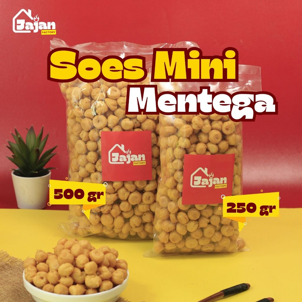 

Jajan Factory - Soes Mini Mentega 250gr / 500gr Snack Kiloan Camilan Kriuk Cemilan Gurih Renyah