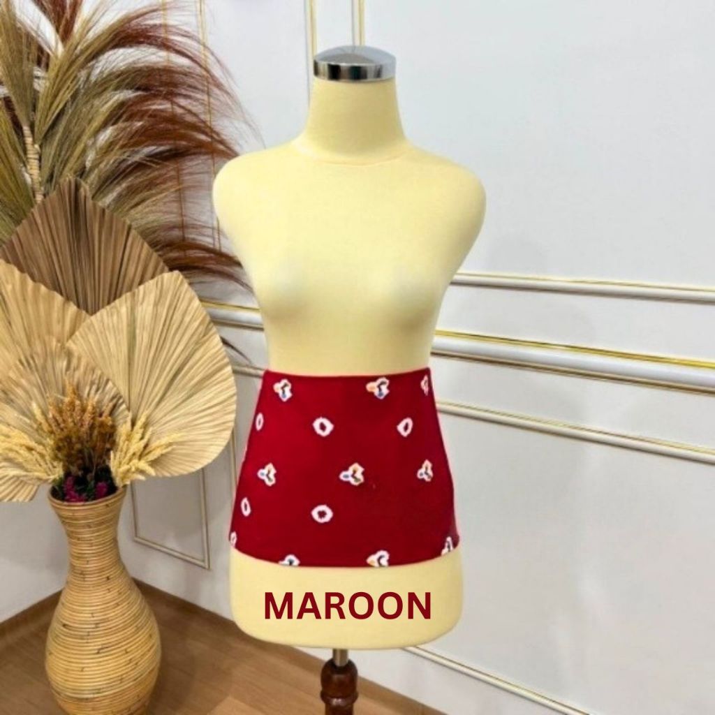 Obi Belt Instan/Angkin Kebaya Instan Siap Pakai/Angkin Jumputan Kebaya Warna Maroon Dan Warna Lainny