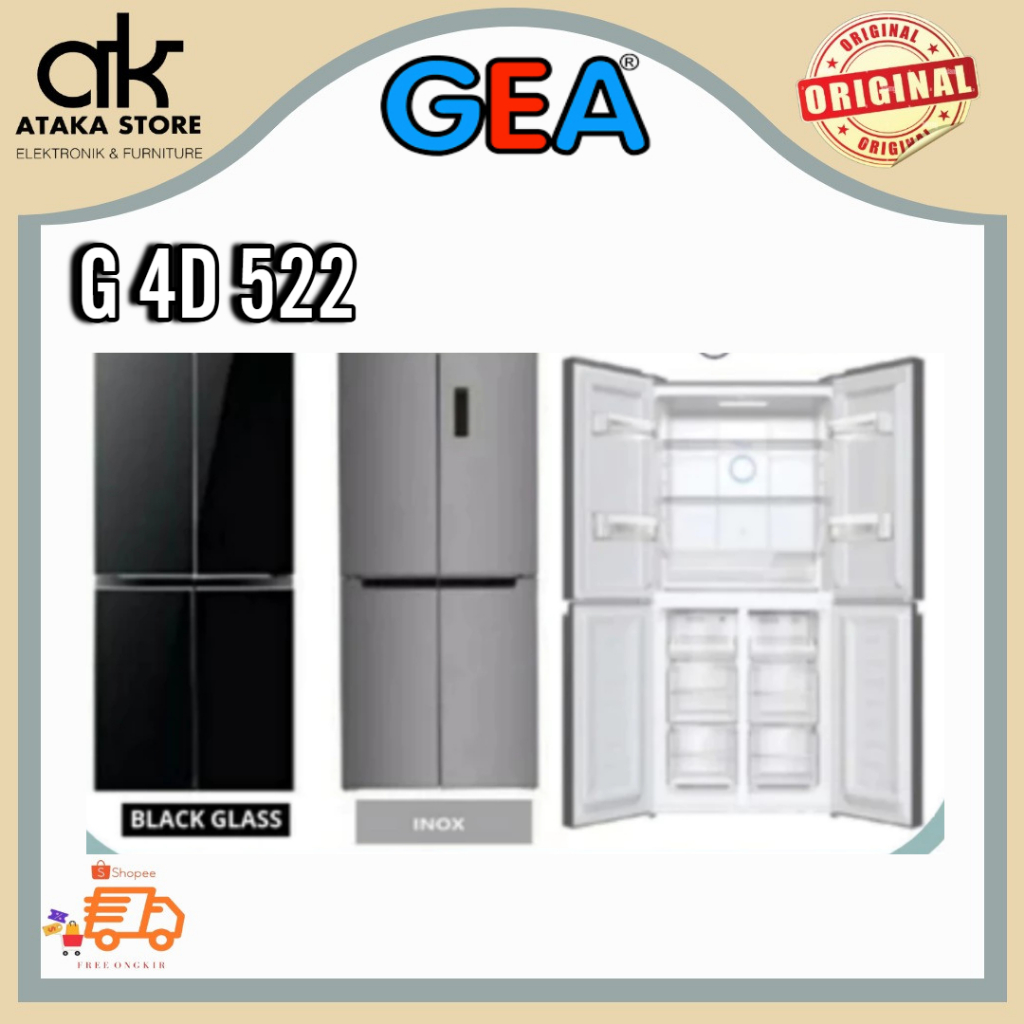 KULKAS GEA 4 PINTU G4D522 Kulkas Set By Side 2 Pintu Lemari GEA Kulkas Side By Side