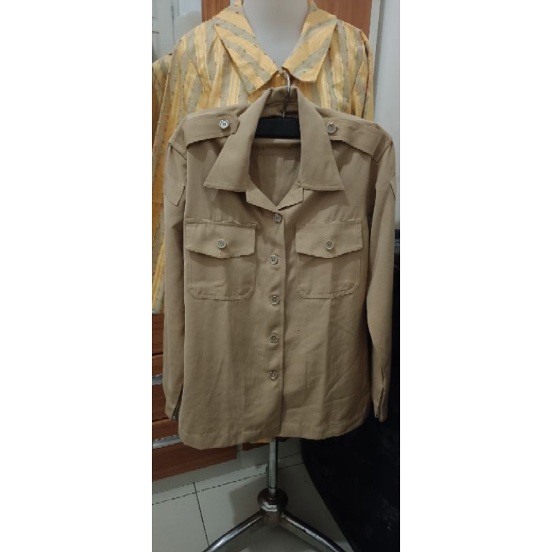 pl Kemeja coklat ala Guru unisex bahan tebal premium